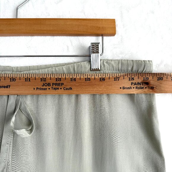 Gala Wide Leg High Rise 100% Silk Satin Pants Womens S Green Neutral - Picture 7 of 10